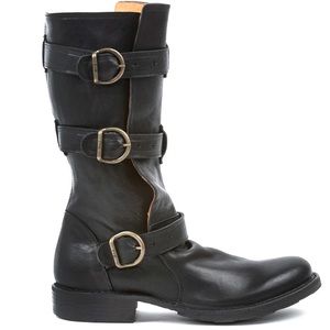 EUC Fiorentini + Baker ETERNITY 7040 Biker Dark Chocolate Brown Leather Size 9.5